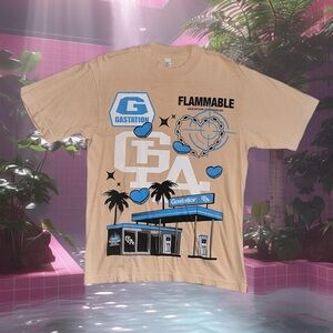 NWOT Gas Station LA - Essential Oversized Tee in Beige - Streetwear